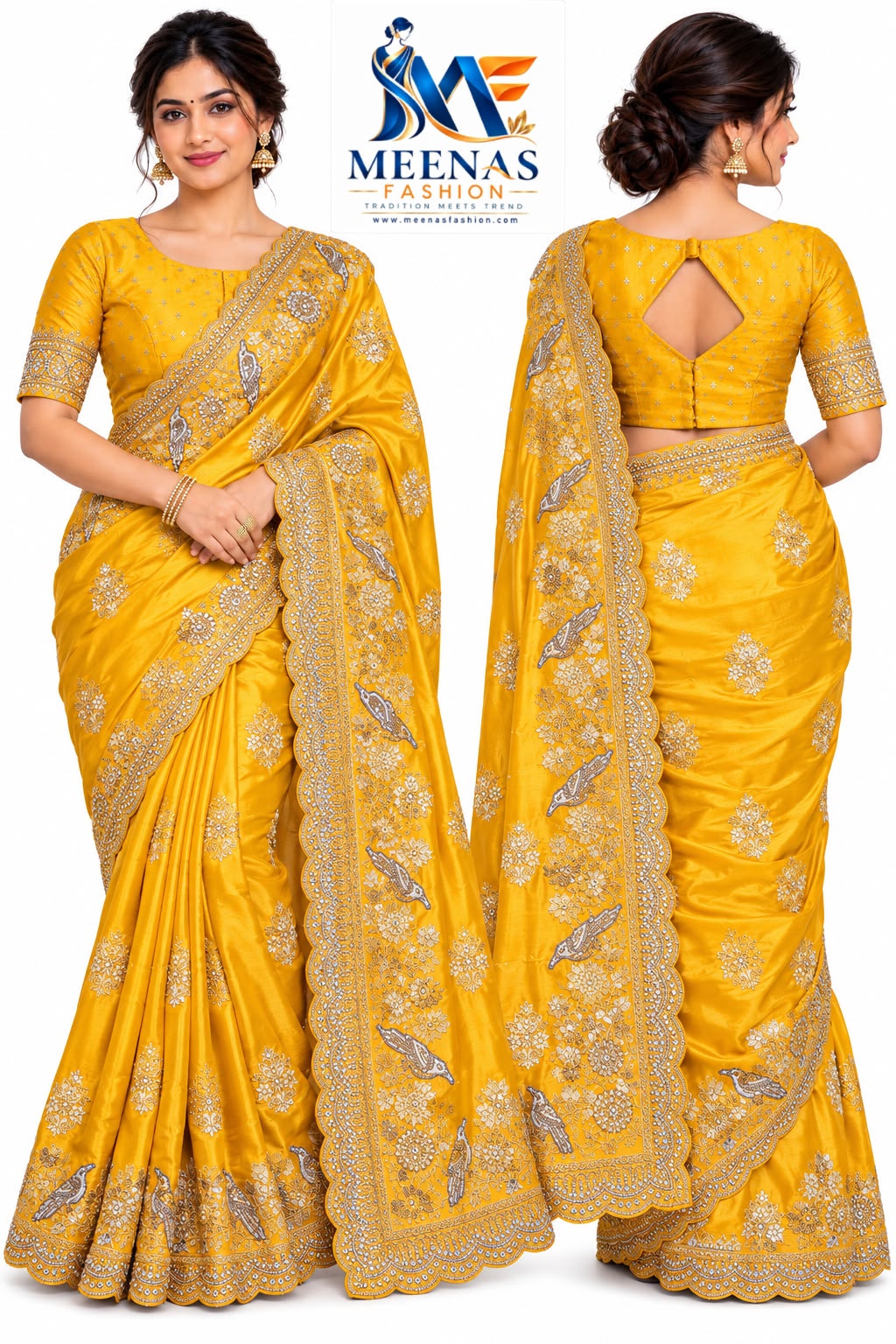 Bridal heavy stone work Saree